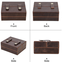 Humidor de Voyage Portable de Luxe en Cuir Véritable Vintage avec Hygromètre Intégré, Double Compartiment de Rangement et Espace de Rangement pour Outils – Vente en Gros Usine