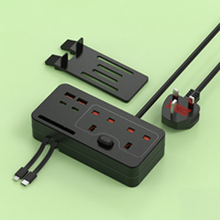 Multiprise britannique nouvellement conçue 2 prises avec carte d'extension de prise de câble d'extension à 2 ports USB avec port USB