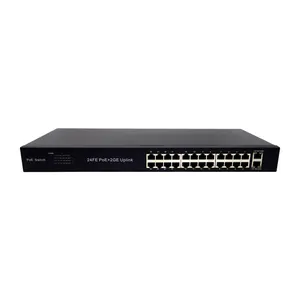 Venta directa de fábrica de La Gigabit 24 Poe Puerto Backplane de ancho de banda 56Gbps interruptor para 26Port Gigabit Switch