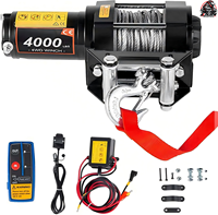 Treuil électrique LION WINCHS WIN-4000S-12V 12V 4000LBS pour véhicules tout-terrain ATV/UTV avec corde synthétique et câble en acier