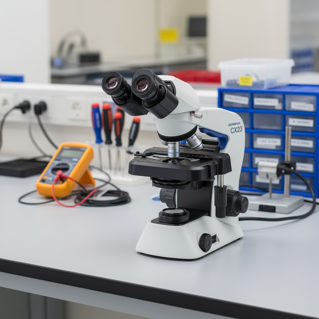 Brand New Olympus CX23 Binocular Digital Microscope with LCD Display and LED Illumination for Laboratory Use