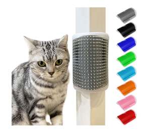 Cat Self Groomer With Catnip Soft Cats Wall <b>Corner</b> Massage Cat Comb Brush Rubs the Face With a Tickling Comb Pet Grooming Supply - Product Image 1