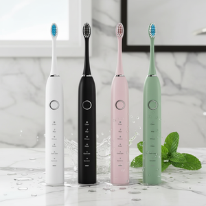 <span class=keywords><strong>Brosse</strong></span> à dents électrique sonique intelligente LED étanche IPX7 la plus vendue avec chargement Type-C, poils souples, 5 modes, double bouton de réglage de la force - Product Image 1