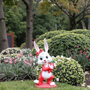 Antikes Finish Premium lebensgroße handgemachte süße Kaninchen Statue wetterfeste Harz Outdoor Garten Dekor Indoor Home Skulptur DIY - Product Image 5