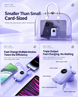 Batterie externe HYTO 10000mAh Mini, charge rapide 22.5W, câbles doubles intégrés, PD 20W, chargeur portable avec écran LED numérique