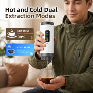 Factory Patent New Arrival 20Bar Self-heating Cold and Hot High Pressure Extraction Portable <b>Espresso</b> Coffee Machine for Camping - Product Image 3