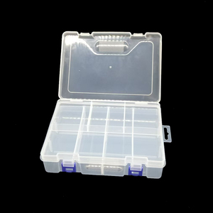 <span class=keywords><strong>2</strong></span>-laags Plastic Transparante Flip-Top Opbergdoos Met Haak 8 Compartiment Afneembare Rechthoekige <span class=keywords><strong>Container</strong></span> Voor Sieraden Klein Onderdeel - Product Image 3