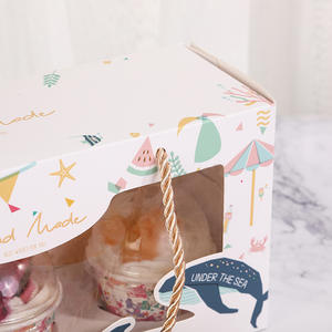 カスタムカップケーキ包装箱<span class=keywords><strong>3</strong></span>穴透明カップケーキブーケボックスと包装 - Product Image 4