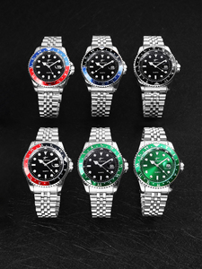 Montre à quartz minimaliste pour homme, montre à quartz GMT universelle avec chiffres arabes, lunette personnalisée en acier inoxydable - Product Image 2