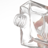 Bouteille diffuseur de parfum vide de luxe personnalisée avec logo, carrée, plate, 50 ml, en verre givré, pour cadeau