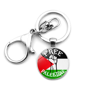Nhà Sản Xuất Của Tôi Cho Tình Yêu Palestine Keychain Pha Lê Thủy Tinh Dome Cabochon Hỗ Trợ Palestine Chủ Đề Vòng Chìa Khóa - Product Image 3