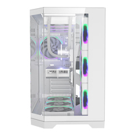 Lovingcool Blanc Gaming Pc Châssis ATX MATX Computer Case Full Tower Transparent Cabinet Pc Case avec RGB Cooler Fan pour Desktop