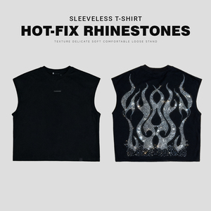 Áo tank ngọn lửa kim cương giả cho Nam Trang phục đường phố sắc sảo thời trang không tay thường ngày - Product Image 3