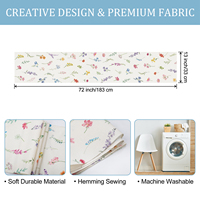 Chemin de table printanier à motifs floraux, feuilles colorées, pour la décoration de la cuisine et de la salle à manger en été