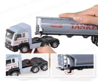 Logo personnalisé 1:50 moulé sous pression en métal modèle de voiture jouet 1:50 alliage remorque citerne conteneur transpalette camion coulissant véhicules pour cadeau