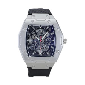 เทรนด์แฟชั่นใหม่ นาฬิกาข้อมือผู้ชายสไตล์นักรบสีดำ ระบบควอตซ์ กระจกธรรมดา ตัวเรือนอะคริลิก สายซิลิโคน หน้าปัดแบบเข็ม - Product Image 5