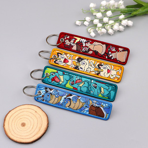 Porte-clés en tissu tissé, porte-clés de dessin animé, porte-clés d'animation, porte-clés brodé, cordon de cou, porte-clés de voiture, porte-clés de moto - Product Image 4