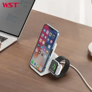WST 2024 new magnetic wireless charging treasure mobile phone stand 10000 MA three-in-one multi-functional charging base