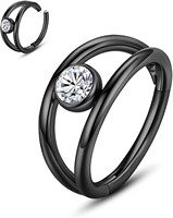 Cincin Hidung Zirkon Baja Tahan Karat 316 Grosir Perhiasan Tindik Tubuh Anti Luntur Anting Cincin Tertutup Unisex