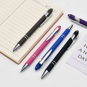 Stylo publicitaire 2-en-1 personnalisé avec logo, pointe métallique de 1,0 mm, pour stylet, stylo métallique droit avec logo personnalisé - Product Image 2