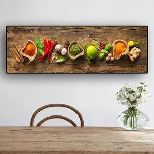 Körner Gewürze Löffel Paprika Küche Leinwand Malerei Cuadros Skandinavischen Poster und Drucke Wand Kunst Food Bild Wohnzimmer