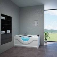 Baignoire intérieure autoportante blanche VIRPOL 1.6m fonction de spa à remous intelligent vente chaude salle de bain adulte utilisation moderne baignoire pour bébé