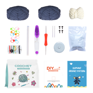 Bohe DIY <span class=keywords><strong>crochet</strong></span> kit pour débutants <span class=keywords><strong>Facile</strong></span> À La Main Artisanat Personnalisé Éléphant <span class=keywords><strong>Crochet</strong></span> <span class=keywords><strong>Animaux</strong></span> Kit pour cadeau - Product Image 3