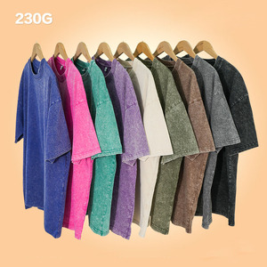 เสื้อยืดผู้ชายสีดำพื้นฐาน น้ำหนัก 230 กรัม ทรงโอเวอร์ไซส์ คอกลม แขนสั้น ทรงหลวม ผ้าฝ้าย สไตล์ลำลอง สตรีทแวร์ แฟชั่น - Product Image 2