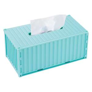 Caja de pañuelos creativa, de plástico, multiusos, verde, azul, rojo, amarillo, marrón, práctica, estilo industrial - Product Image 1