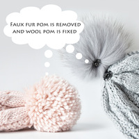 Bonnets tricotés d'hiver personnalisés pour enfants pour garçons et filles Bonnet à rabat et pelucheux avec pompon en fausse fourrure pour enfants Bonnet de ski chaud doublé polaire pour bébé