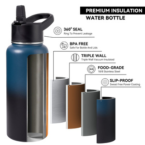 Termo Deportivo de Acero Inoxidable de Grado Alimenticio, 32 oz, Resistente a Caídas, con Tapa Abatible y Pajita, Aislado, Reutilizable, Sellado Hermético de 360 Grados - Product Image 4