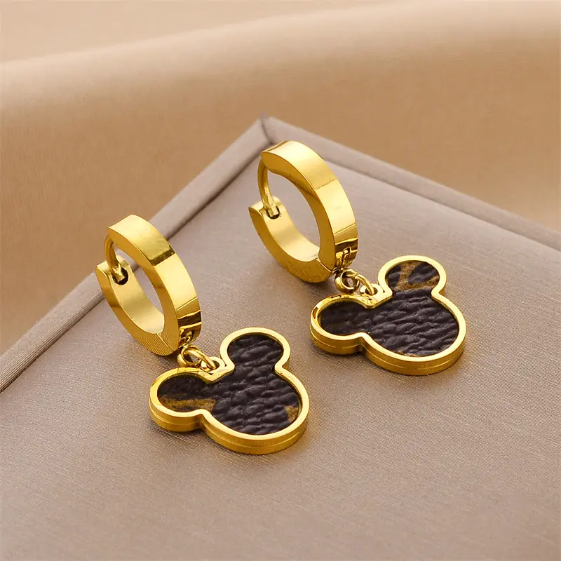 European And American Titanium Steel Colorfast Earrings Gold Rose Gold Stainless Steel Earrings Jewelry Wholesale