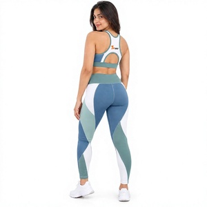 Custom Women Yoga Set Matching <b>Crop</b> Top <b>Leggings</b> Gym Workout Fitness Activewear Sportswear Clothing OEM Private Label Factory - Product Image 5