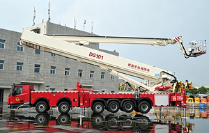Camión <span class=keywords><strong>de</strong></span> <span class=keywords><strong>Bomberos</strong></span> Telescópico Super Height 101m DG101 para Rescate en Incendios en Edificios <span class=keywords><strong>de</strong></span> Gran Altura - Product Image 2