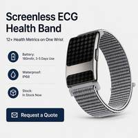 Montre connectée fine sans écran avec surveillance ECG et tension artérielle, étanche IP68, suivi d'activité, détection de chute et suivi menstruel, à prix abordable