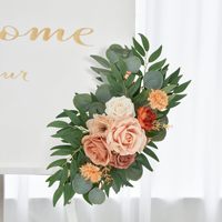 Moderne vintage afneembare kunstzijde swag essentiële bruiloftdecoratie gesimuleerd reclamebord oranje rood Welkom nieuwe aankomst