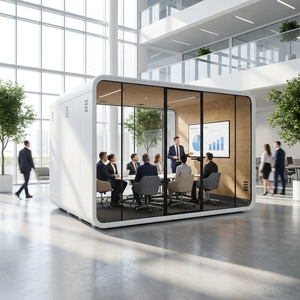 Pavillon Acoustique Mobile pour Salle de Conférence, Insonorisé, Espace de Réunion pour 8 Personnes, Grande Cabine de Bureau Certifiée BIFMA - Product Image 2