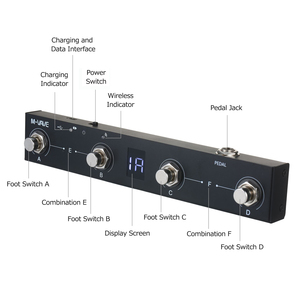 Controlador <span class=keywords><strong>MIDI</strong></span> inalámbrico BT de chocolate, recargable, 4 botones, controlador de pie <span class=keywords><strong>MIDI</strong></span> portátil, Control de aplicación - Product Image 2