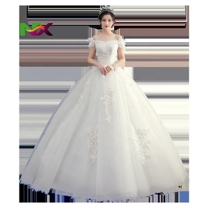 Abito da Sposa Stile Principessa con Allacciatura Lunga, Vestito da Cerimonia in Pizzo all'Ingrosso, Taglie Grandi, Abito da Sposa con Paillettes e Maniche Corte - Product Image 5