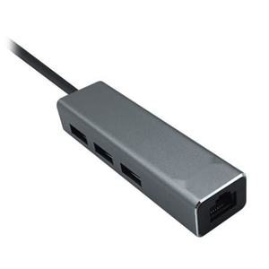<b>hub</b> <b>usb</b> <b>3.0</b> con 3 puertos <b>usb</b> y 1 puerto rj45, color gris, ideal para conectar mltiples dispositivos y expandir la - Product Image 1