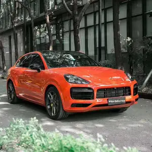 Removable Full Car Sticker PET Liner Gloss Crystal Orange Reposition Automobile Wrapping Vinyl Car Decoration Film
