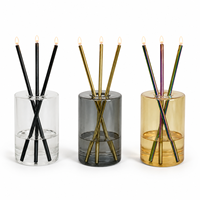 Lampe à huile sans fumée en métal moderne personnalisée avec tube en fibre de verre, mèches, liquide éternel, bougie brûlante, nouvelle lampe à huile personnalisée