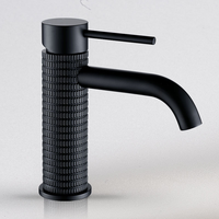 Robinet de lavabo cascade moderne monotrou en alliage de zinc chromé avec mitigeur céramique eau chaude/froide pour salle de bain