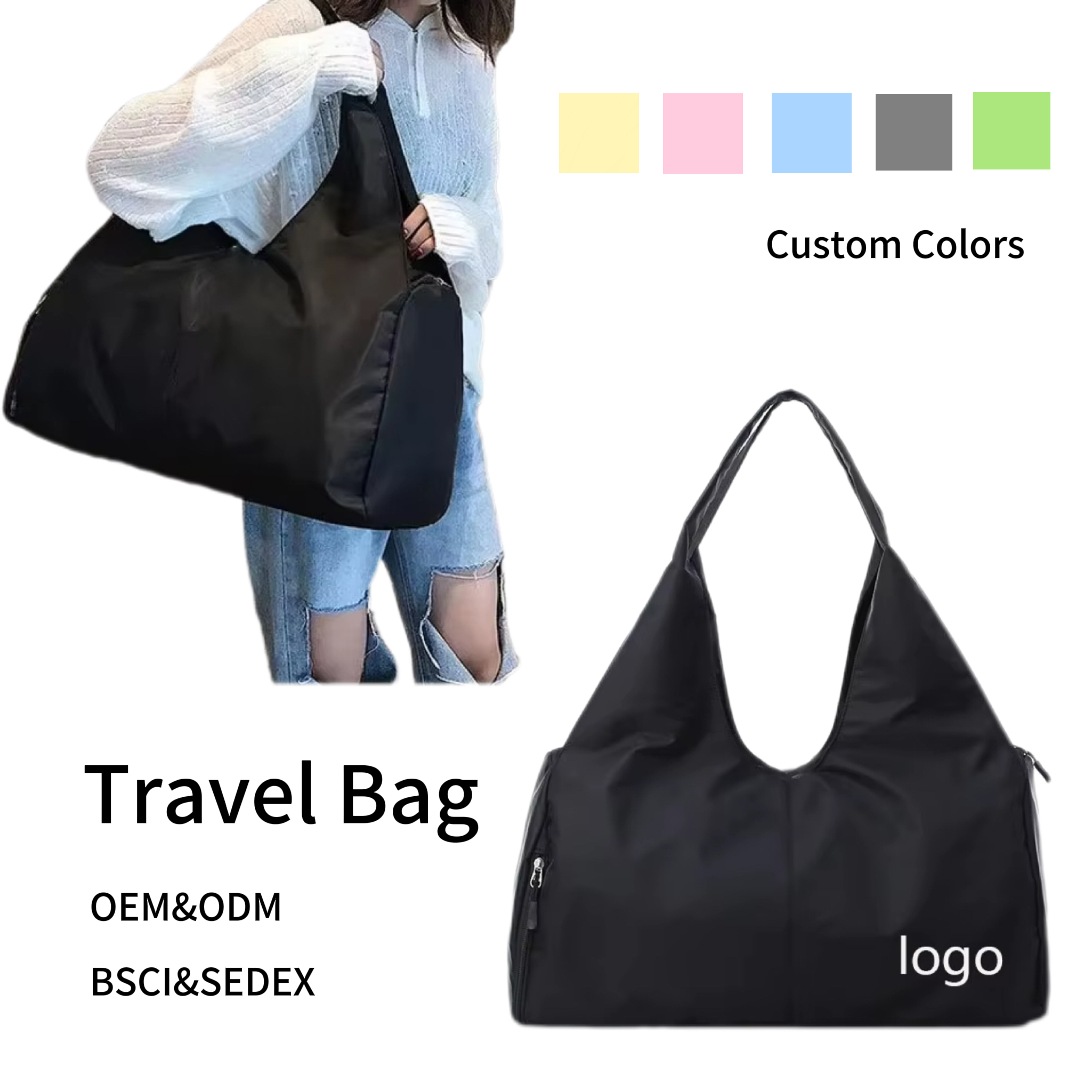 Large Capacity Soft Travel Shoulder Bag