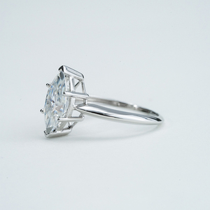 Bague de Fiançailles Classique pour Femme en Argent S925 avec Moissanite Taille Marquise 6*12mm DEF VVS et Sertissage à Griffes - Product Image 3