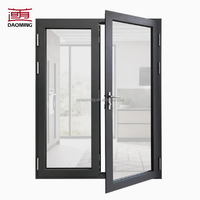 Porte battante extérieure en aluminium à persiennes, design moderne personnalisé, coupe-vent, ouverture manuelle pour la distribution des espaces