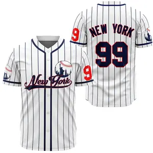 Wholesale Best Quality OEM Sports Jerseys Men Women New York #99 Sport Custom Printed Baseball Jersey Softball Shirts