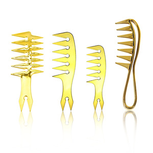 Peigne à dents larges pour hommes, en métal doré, grande taille, pour usage domestique - Product Image 3