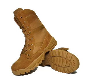 Botas Tácticas TSB13 Personalizadas de Cuero Vacuno Genuino Color Coyote Marrón y Negro con Mangas Oxford Transpirables, Botas de Desierto - Product Image 5