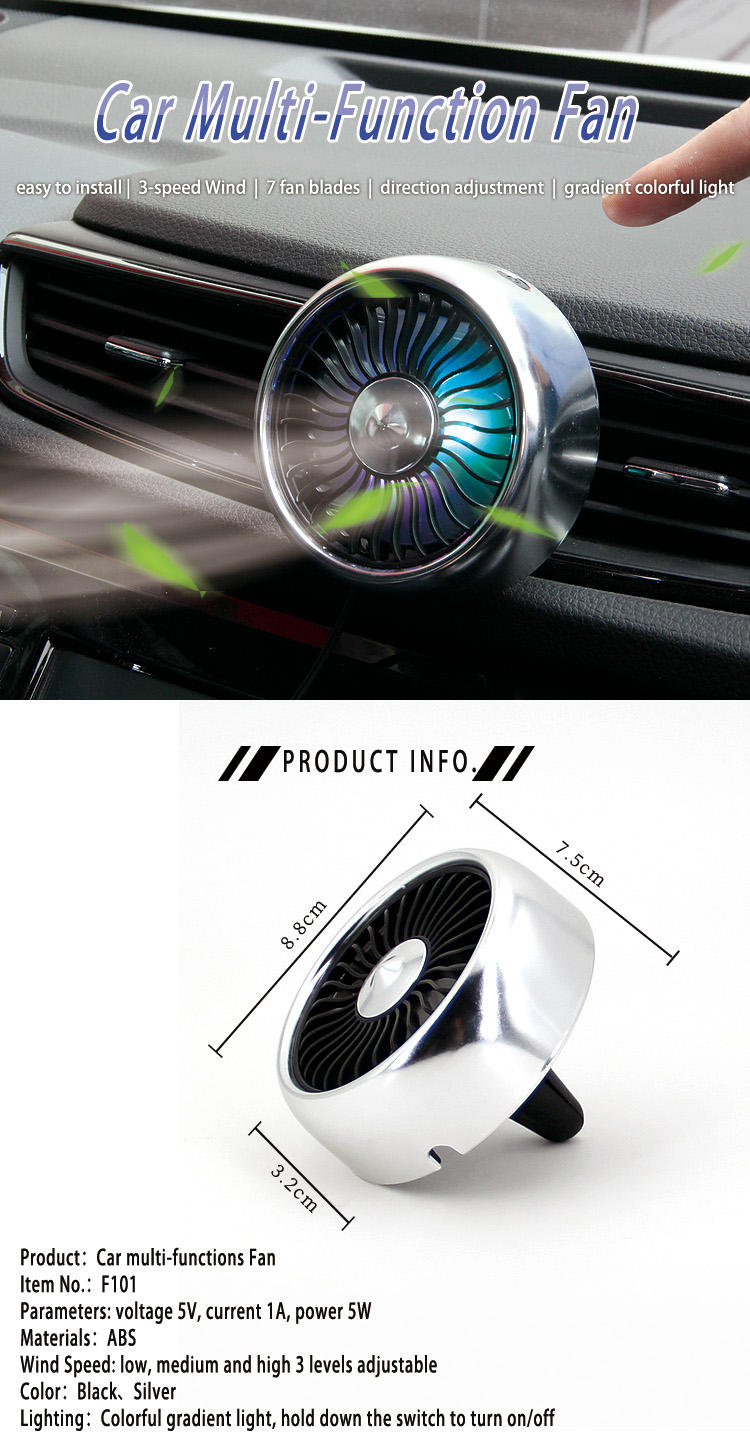 F101 Mini Auto Parts Car Air Vent Car Fan Air Cooled Car Portable Car